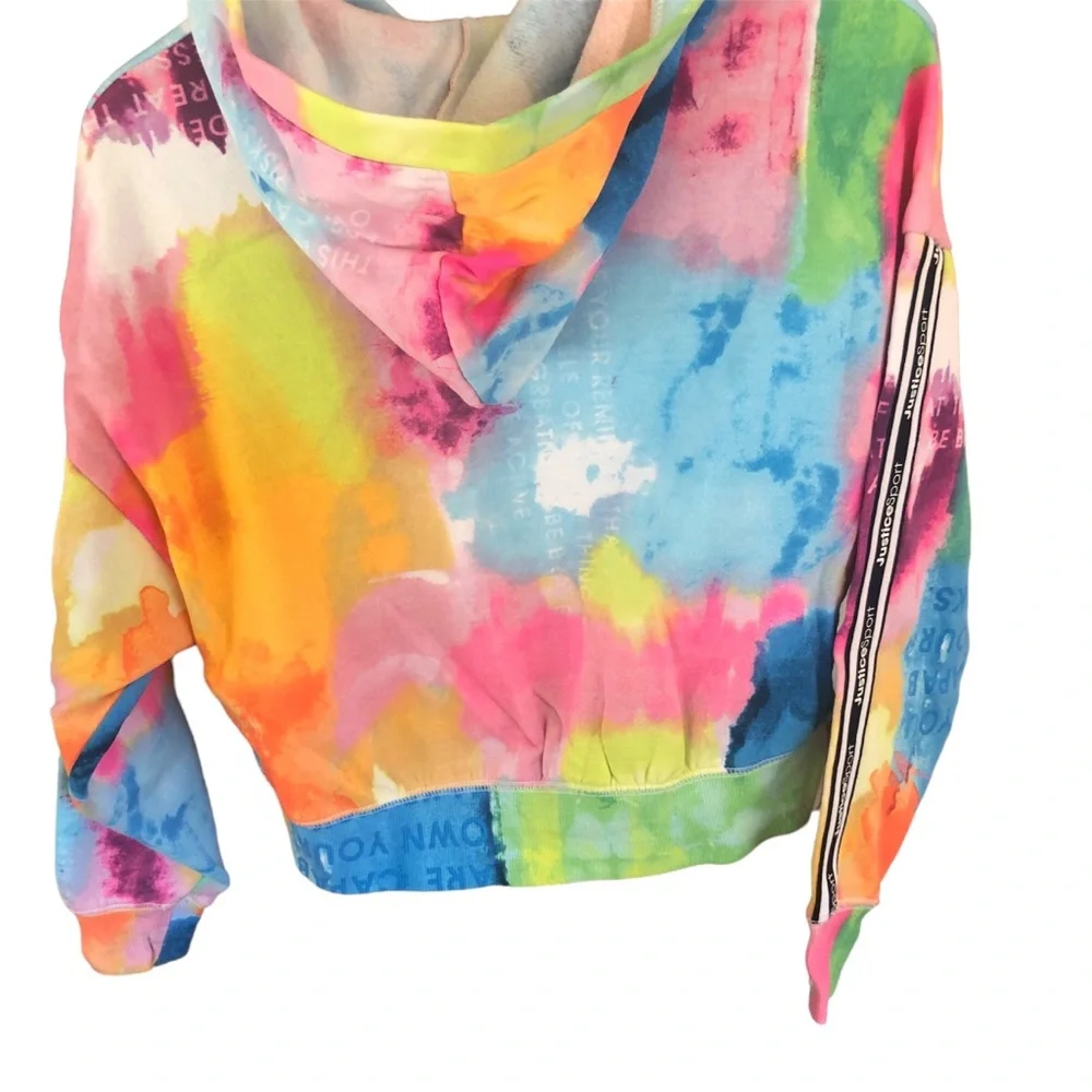 Justice hoodie kids bright‎ and beautiful size M (10) Crop